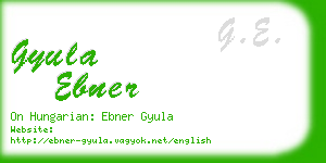 gyula ebner business card